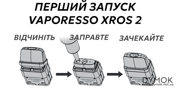 Інструкція для першого запуску Vaporesso Xros 2