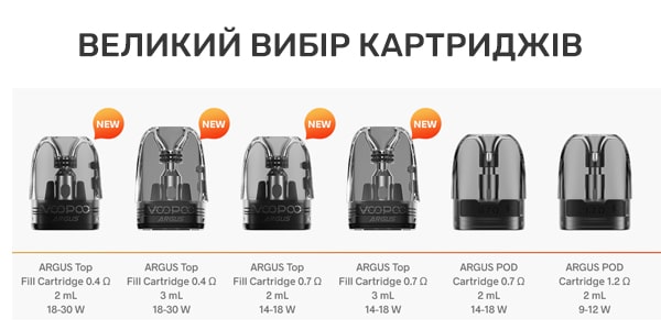 Картриджі сумісні з Voopoo Argus G2 Mini Pod Kit