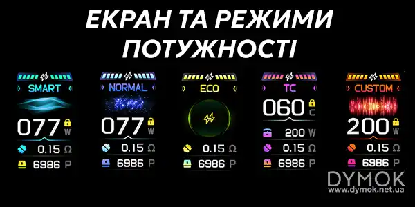 Екран та режими работи бокс мода Geekvape Legend 5