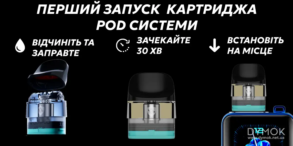 Інструкція для першого запуску картриджу пода