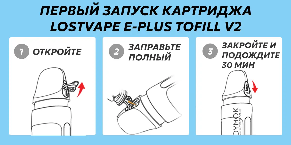 Первый запуска картриджа Lost Vape E Plus v2