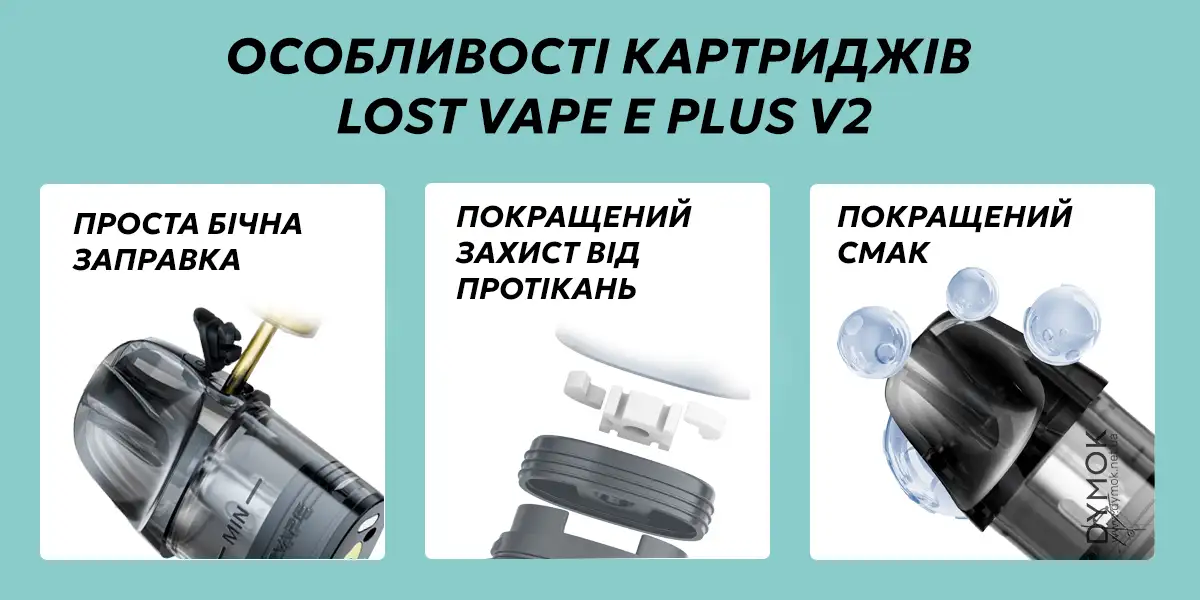Ключові особливості картриджів Lost Vape E Plus v2