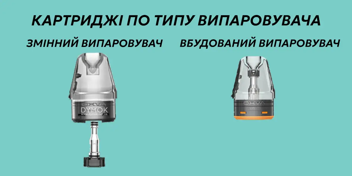 Картридж із вбудованим та зі змінним випаровувачем