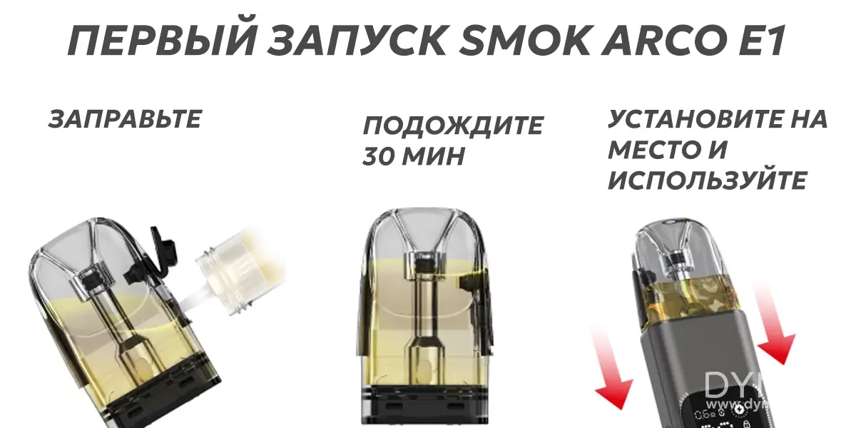 Гайд для первого запуска картриджа Smok Arco E1
