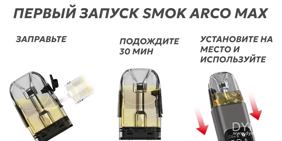 Инструкция для первого запуска Pod системы Smok Arco Max