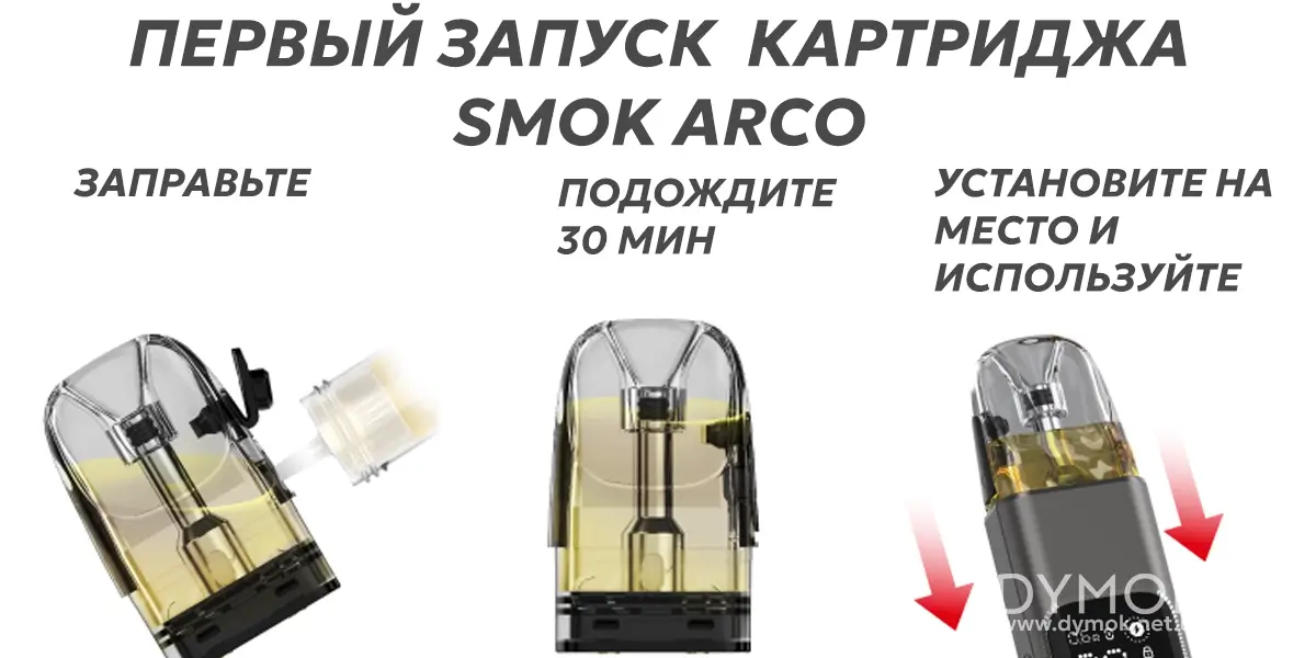 Алгоритм первого запуска картриджа Смок Арко