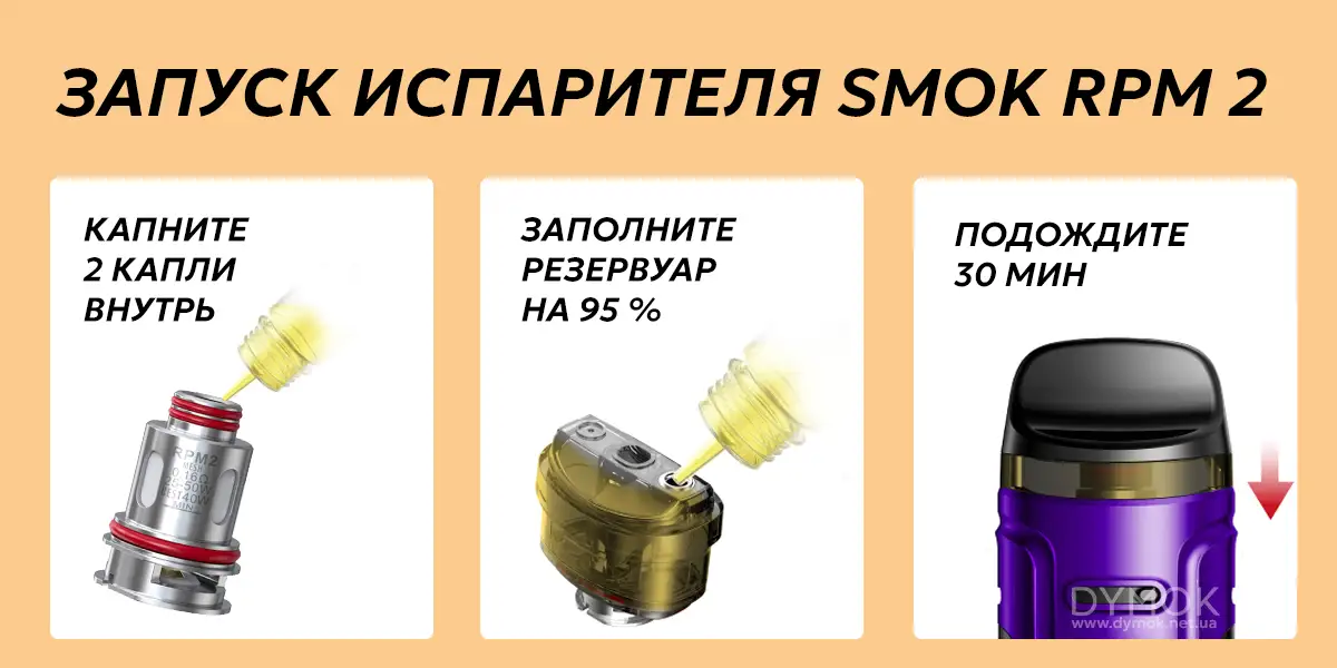 Инструкция первого запуска испарителя Smok RPM 2