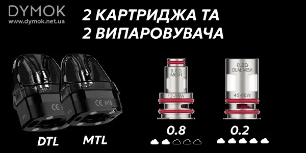 Картриджі та випаровувачі що постачаються в комплекті Vaporesso Luxe XR Max 2