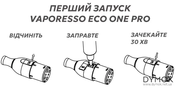 Перший запуск под системи Vaporesso Eco One Pro
