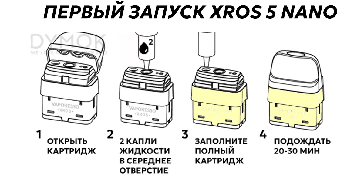 Инструкция для первого запуска под системы Vaporesso Xros 5 Nano