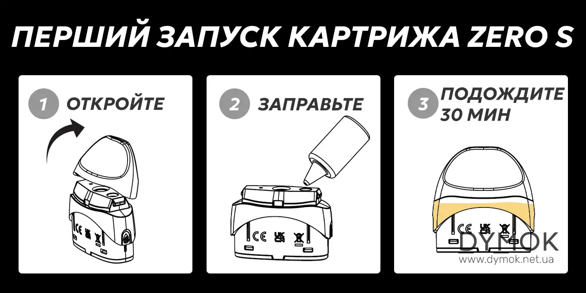 Алгоритм першого запуску картриджів Вапорессо Зіроу С