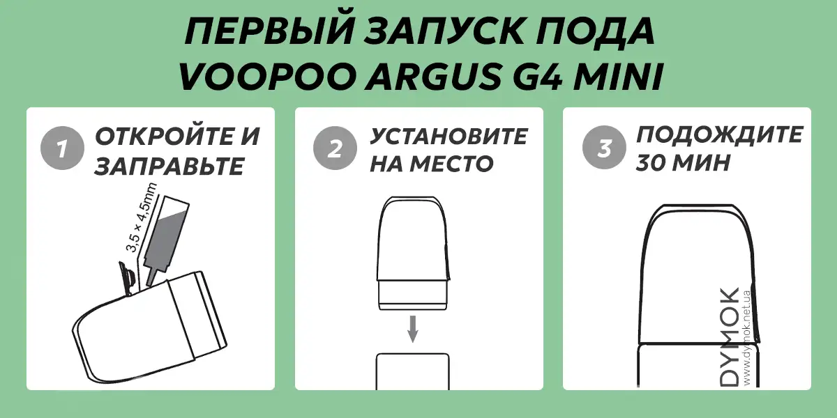 Алгоритм первого запуска пода Вупу Аргус Г4 Мини