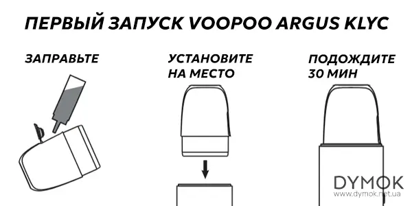 Инструкция для первого запуска Voopoo Argus Klyc