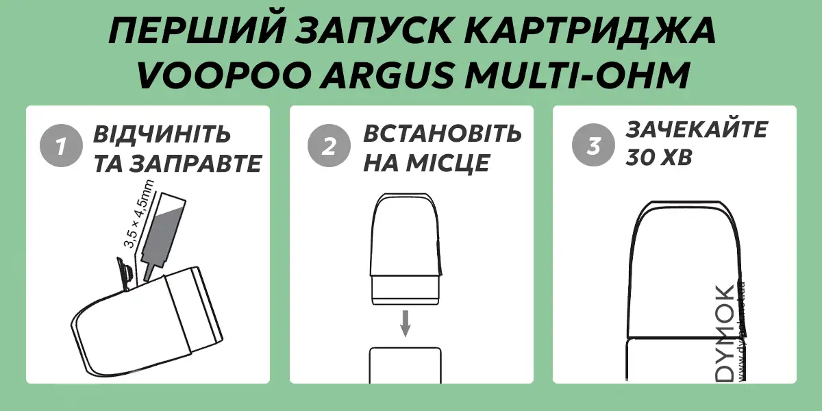 Інструкція для першого запуску картриджа Argus Multiohm