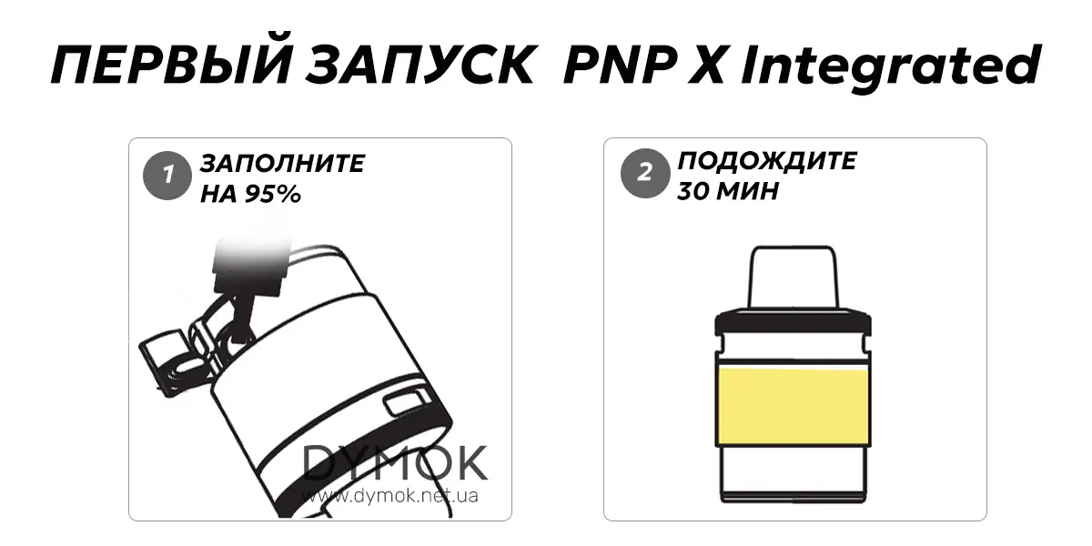 Инструкция для первого запуска картриджа PnP X от Voopoo со встроенными испарителями