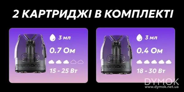 Картриджі у комплекті Vmate Pro 2