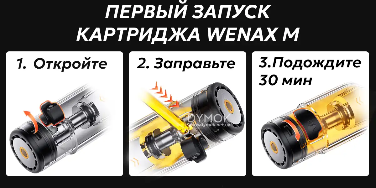 Инструкция для первого запуска картриджа Geekvape Wenax M