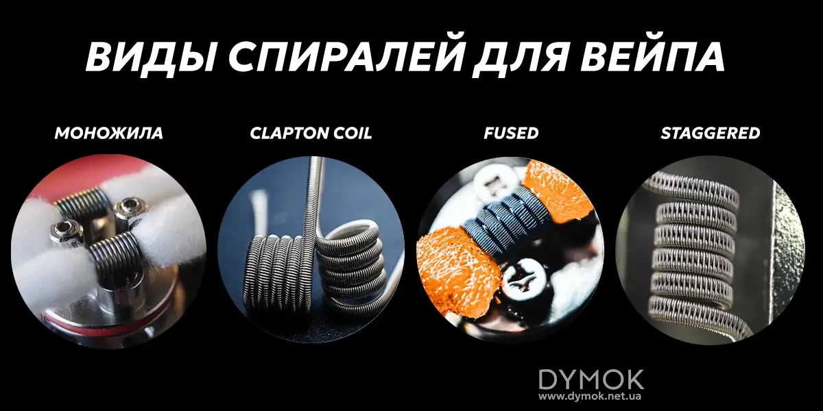 Виды спиралей для атомайзеров, вейпа